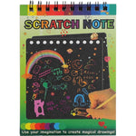 Caiet cu fise razuibile Flippy, DIY Magic Scratch, 12 File, Curcubeu, Creion din Lemn, Cartonase negre, 14 x 10 cm,