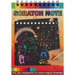 Caiet cu fise razuibile Flippy, DIY Magic Scratch, 12 File, Curcubeu, Creion din Lemn, Cartonase negre, 14 x 10 cm,