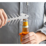 Forma pentru Frigarui, Flippy, Model Oase de Peste, din Otel Inoxidabil, Instrument pentru Gratar, BBQ, cu Deschizator