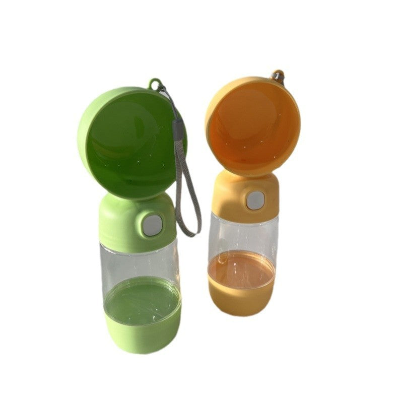 Sticla Animale, Flippy, Portabila, pentru Hrana si Apa, din ABS, 400 ml/182 ml, 25.5 x 8 x 9 cm, Verde