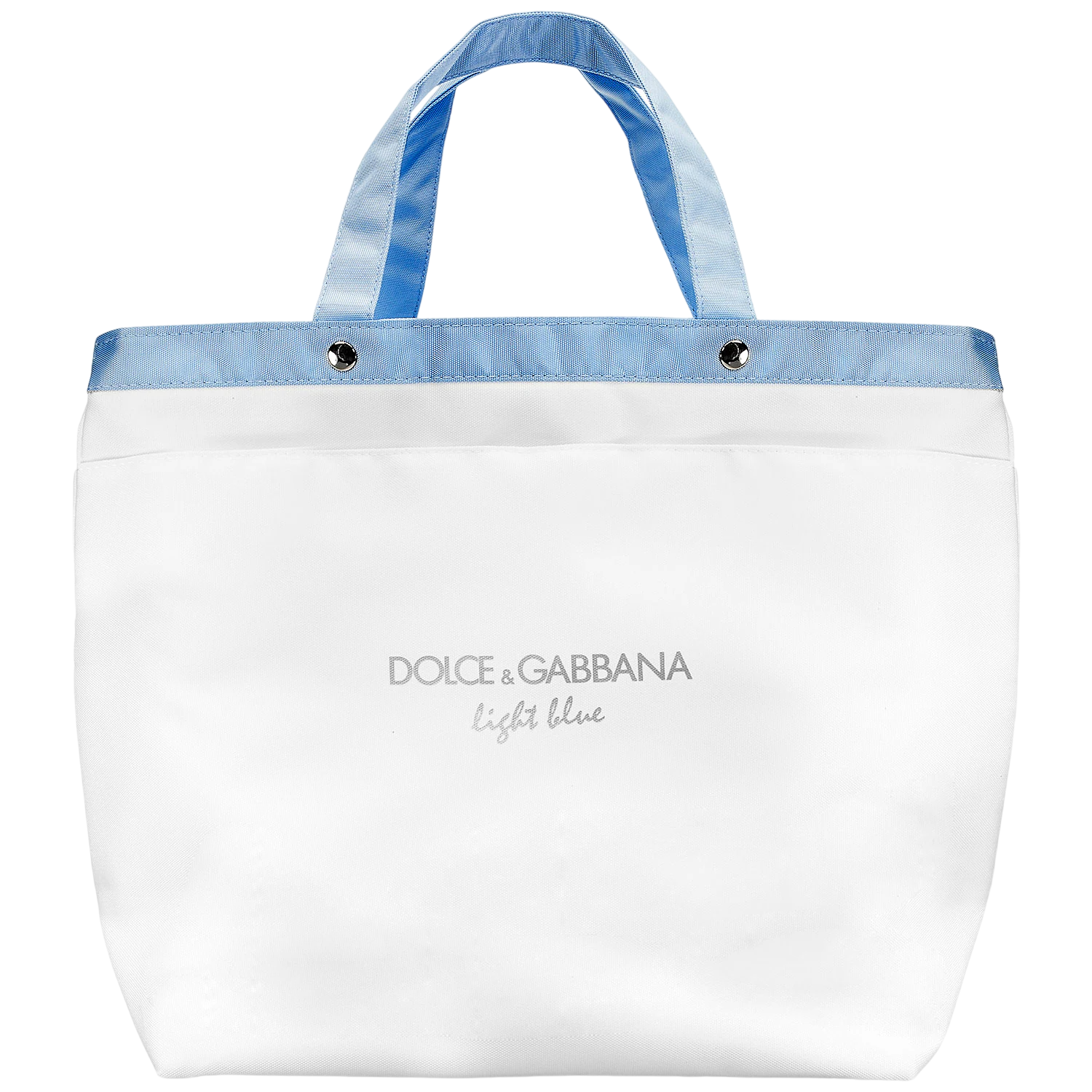 Dolce & Gabbana, Light Blue, Poliester, Geantă textilă, Geantă tote, White and Blue, Pentru femei, *GWP