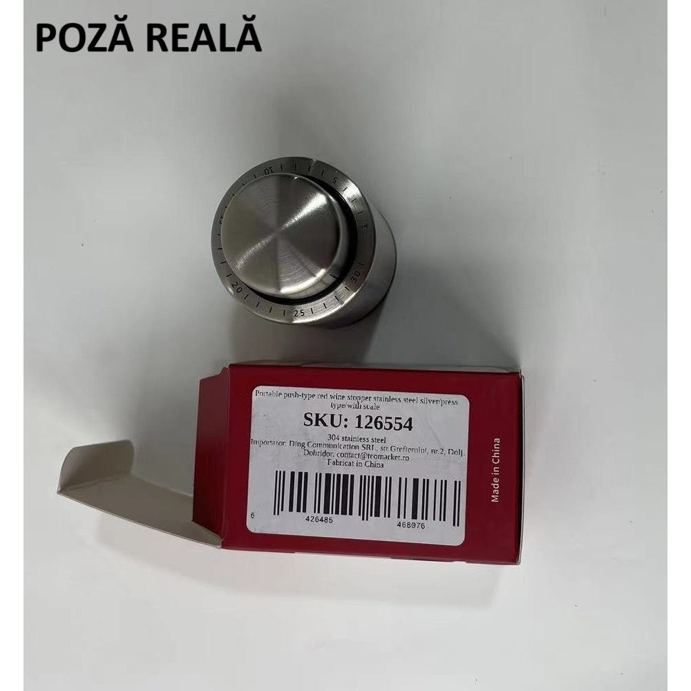 Dop de Etansare a Sticlei de Sampanie, Flippy, Data Etansare, Reutilizabil, Usor de Depozitat si Folosit, 4.5 x 4.5 x 8