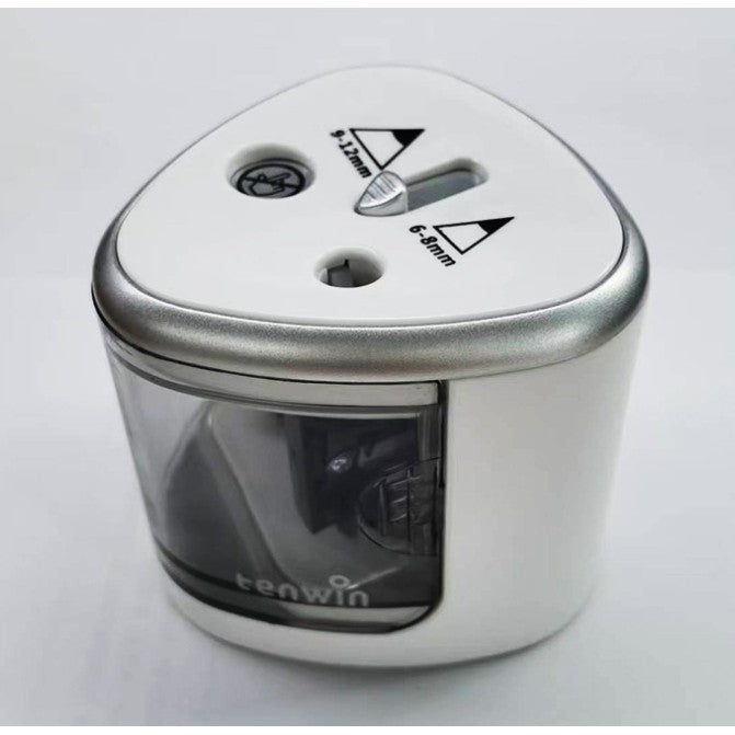 Ascutitoare Electrica cu 2 Gauri, Flippy, Gri, Baterii 4 x AA (neincluse), 7.5 x 7.5 x 7.5 cm, Gri