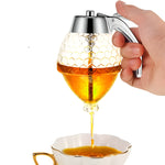 Dozator de Miere, Flippy, Dispenser fara Picurare, Borcan Tip Fagure, fara Scurgeri, pentru Zahar si Sirop, 15x8 cm,