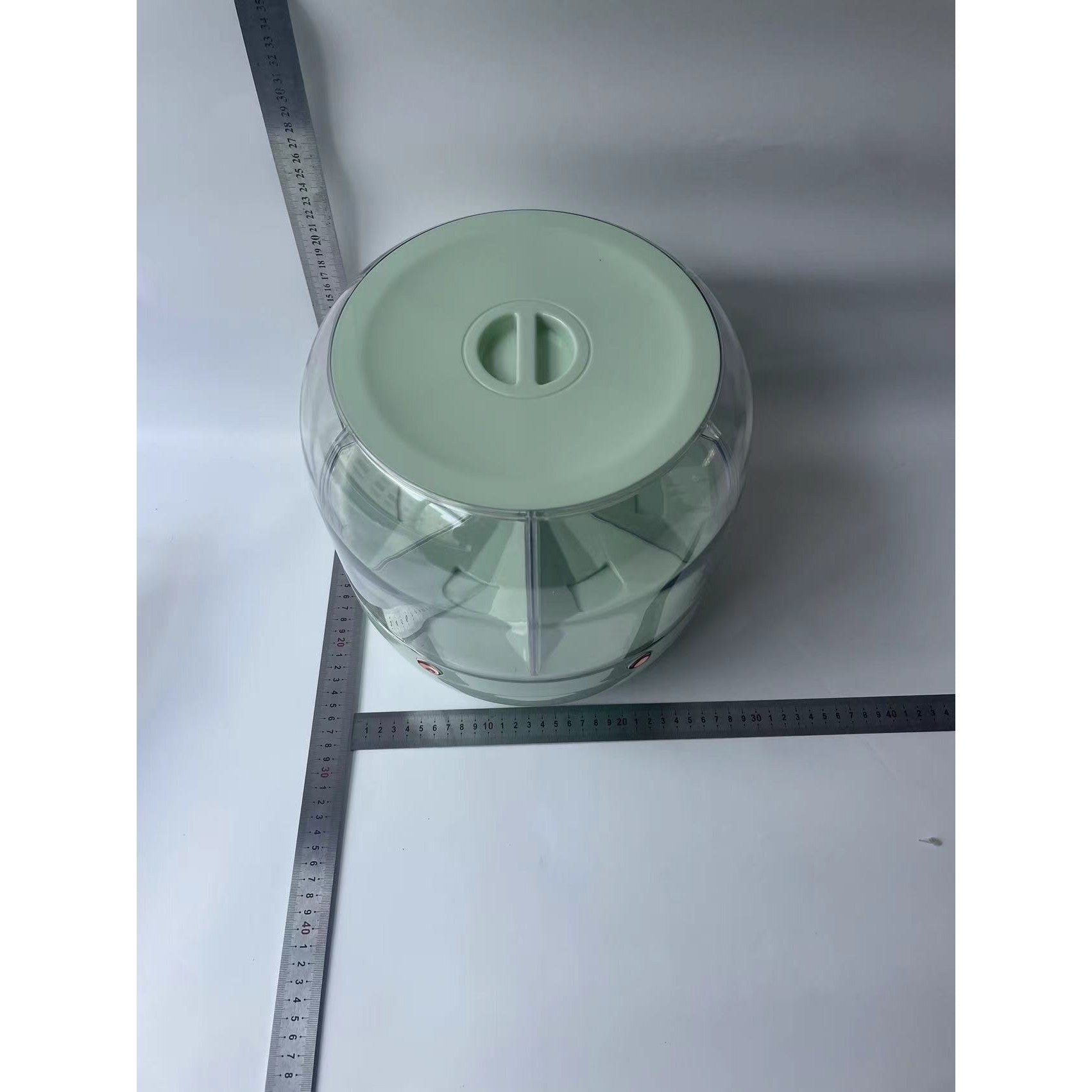 Dozator de cereale Flippy, rotativ 360, 6 compartimente, capacitate 6 L, rezistent la umezeala, inchidere etansa, verde