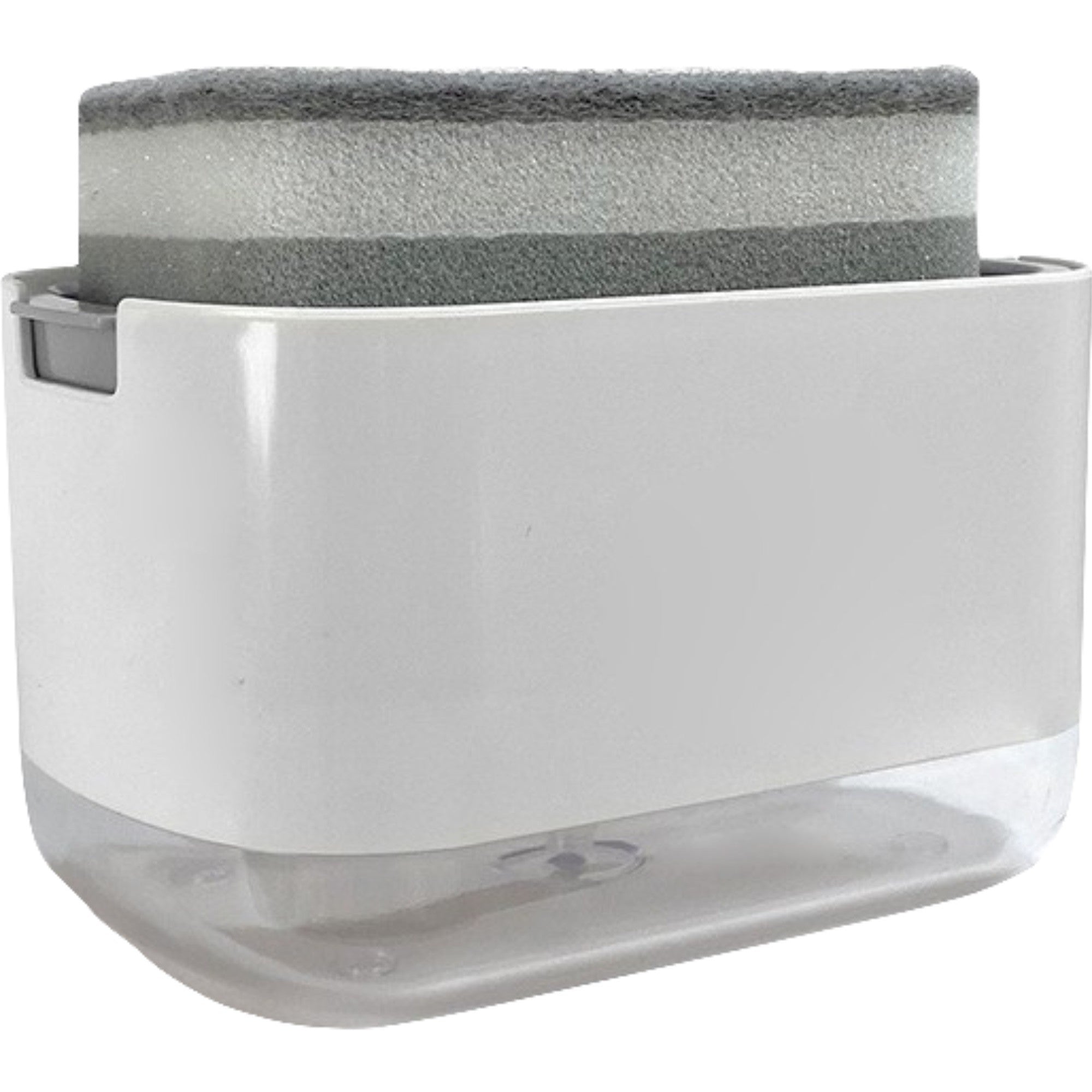 Dozator Flippy, Dispenser 2 in 1 pentru Detergent Lichid de Vase sau pentru Obiecte Sanitare cu Suport pentru Burete de