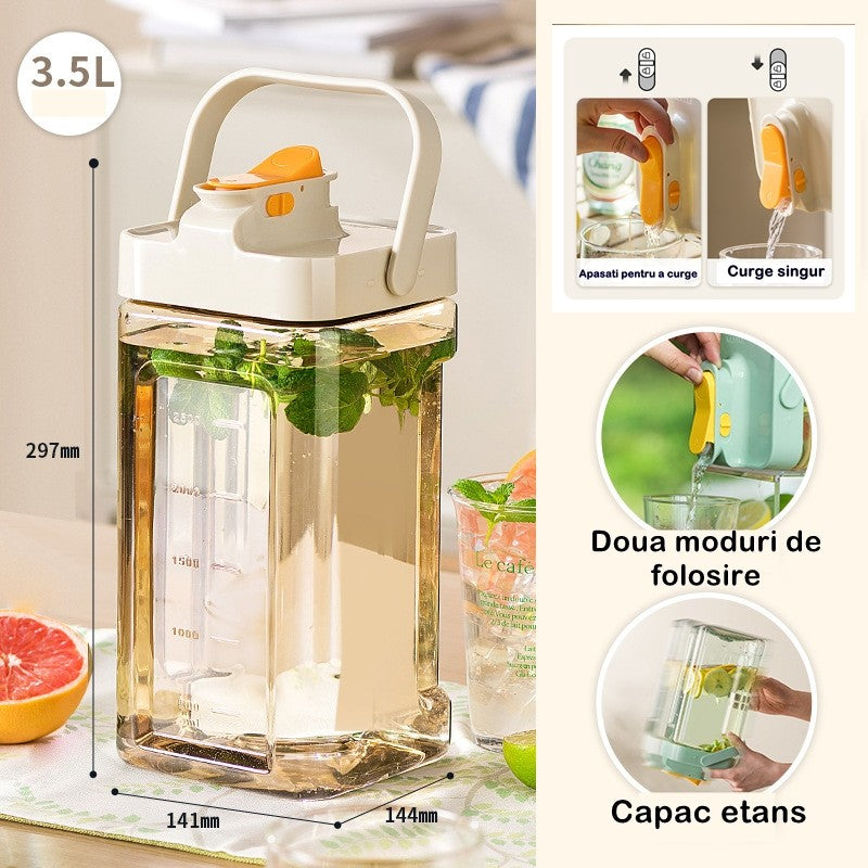 Dozator portabil pentru bauturi Flippy, 3.5 litri, capac etans, duza deschidere/inchidere, recipent din plastic,