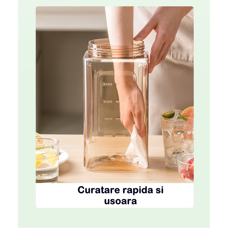 Dozator portabil pentru bauturi Flippy, 3.5 litri, capac etans, duza deschidere/inchidere, recipent din plastic,