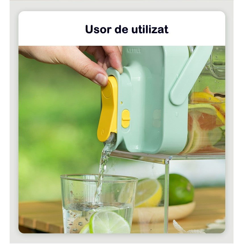 Dozator portabil pentru bauturi Flippy, 3.5 litri, capac etans, duza deschidere/inchidere, recipent din plastic,