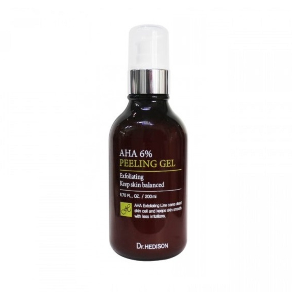 Dr. Hedison, Aha, Concentrație de 6% AHA, inclusiv acizi citric, glicolic și lactic., Neted, Gel exfoliant, 200 ml
