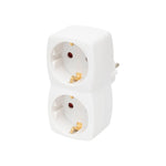 Dublu stecher distribuitor cu impamantare 2x Schuko 3680W 16A alb Home NV 22