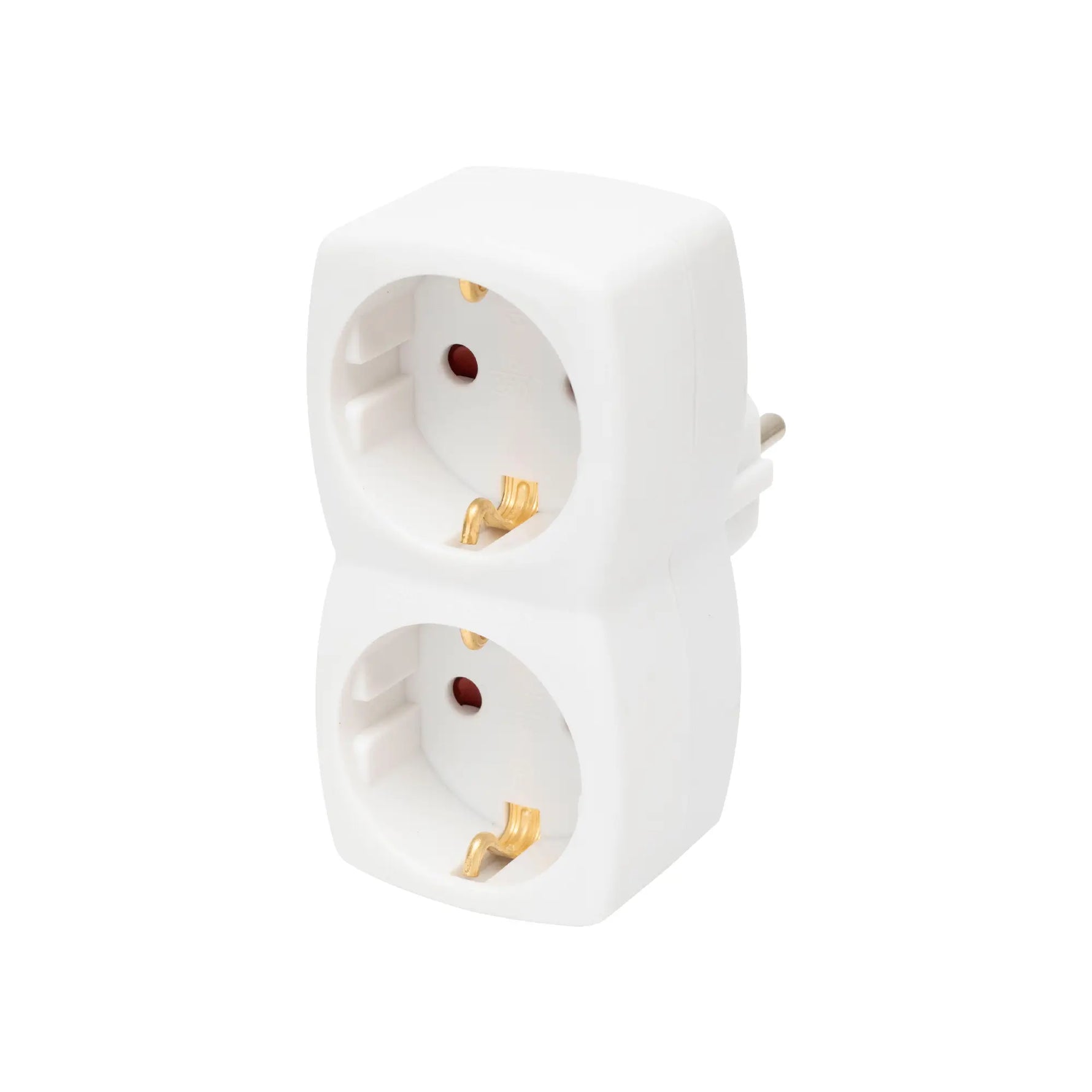 Dublu stecher distribuitor cu impamantare 2x Schuko 3680W 16A alb Home NV 22