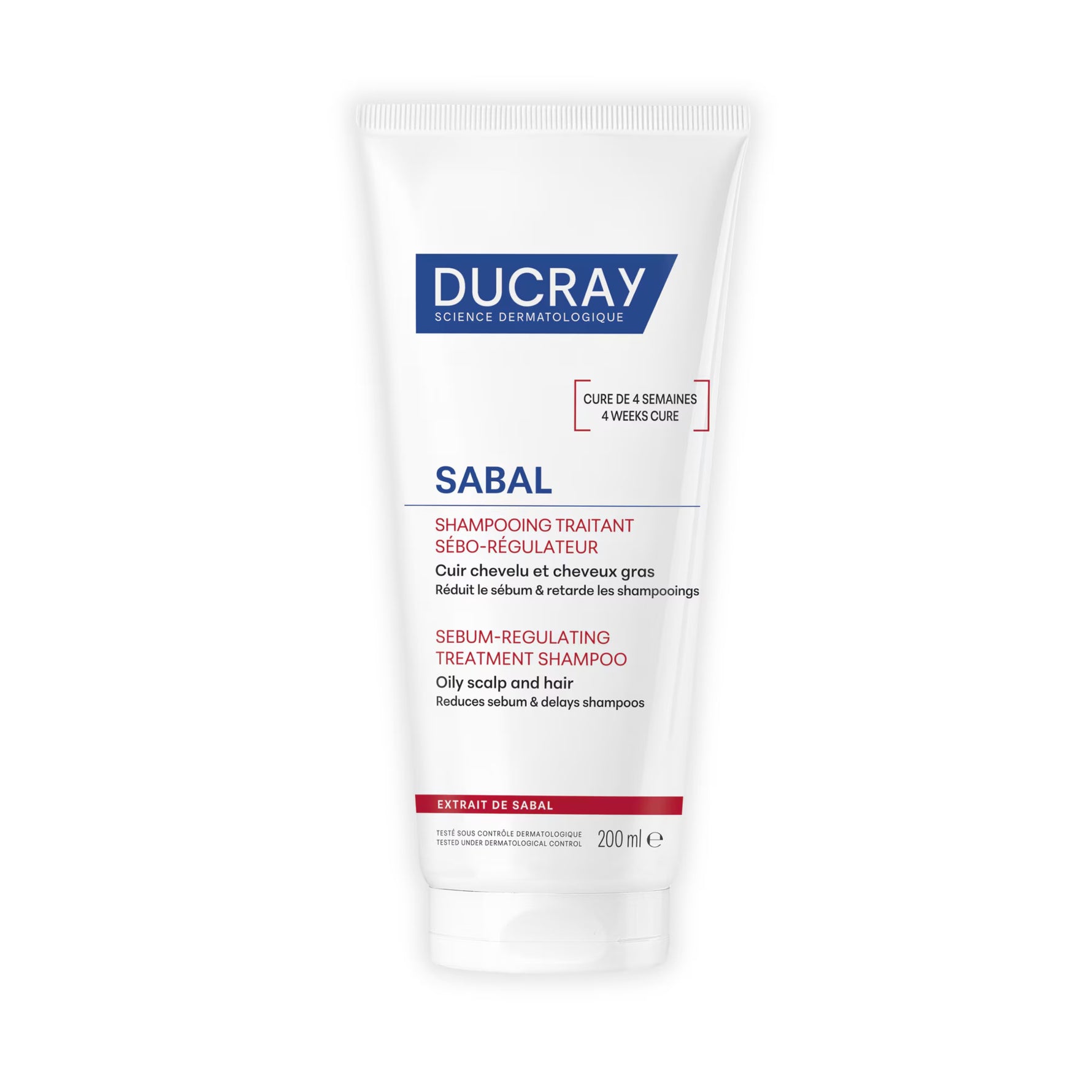 Ducray, Sabal Argeal, Șampon pentru tratamentul părului, Controlul sebumului, Pentru păr gras, 200 ml