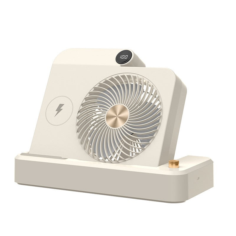 Ventilator 2in1, Flippy, Functie Incarcare Telefon Wireless, 100 Trepte de Viteza, 2400 mAh, 5V, 2A, 25 x 16.5 x 24 cm,