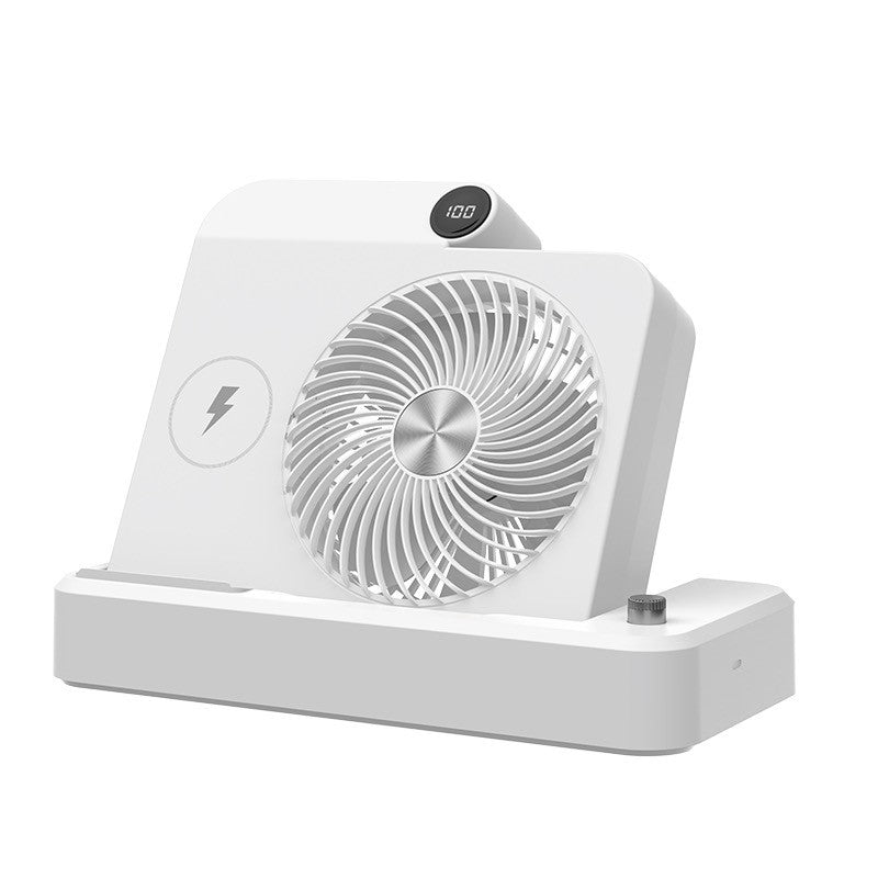 Ventilator 2in1, Flippy, Functie Incarcare Telefon Wireless, 100 Trepte de Viteza, 2400 mAh, 5V, 2A, 25 x 16.5 x 24 cm,
