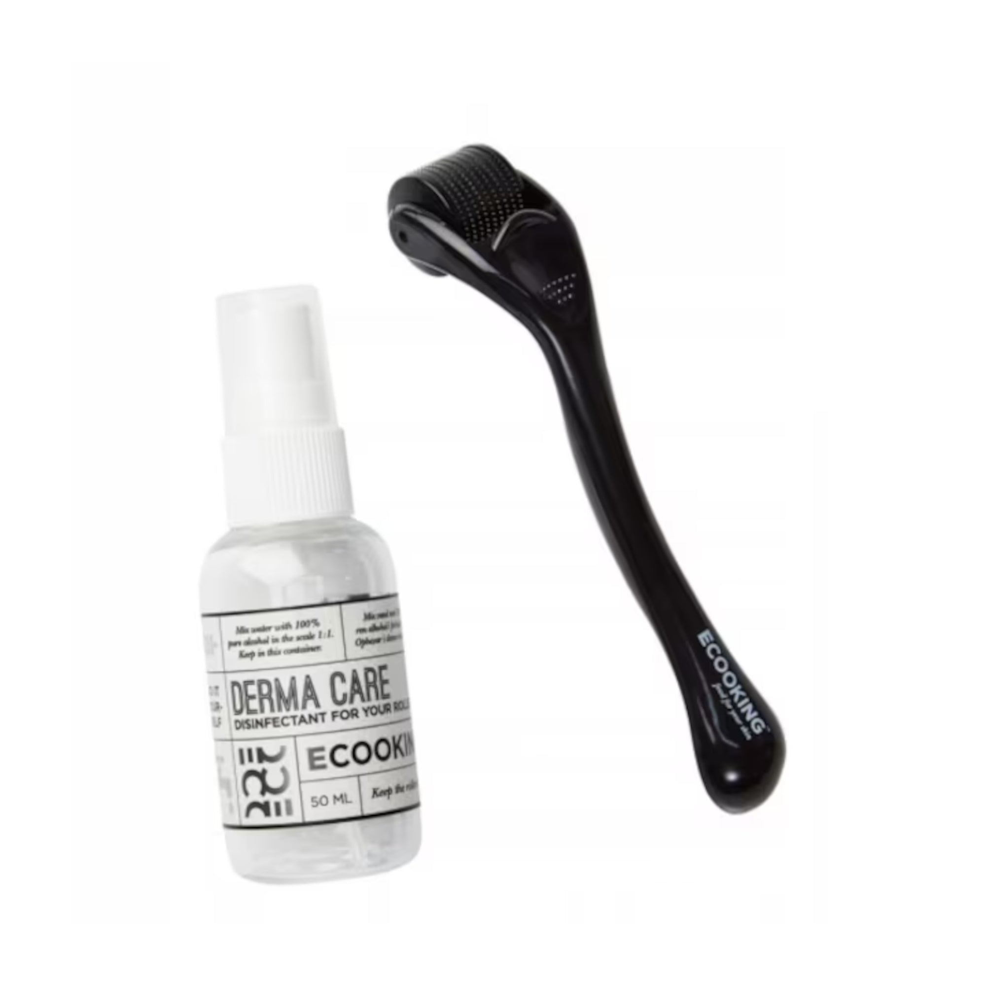 Ecooking, Derma Roller, Negru, Elasticitate și fermitate, Rola de masaj facial - Olmarkt