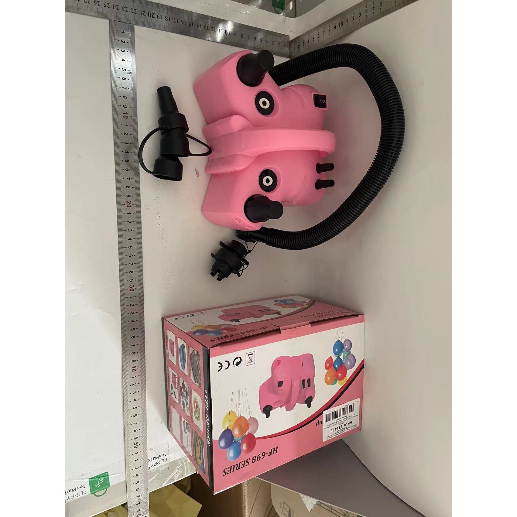 Pompa Electrica de Umflat Baloane, Flippy, cu Doua Iesiri, Accesorii Incluse, 220V, Putere 600W, Accesorii petrecere,