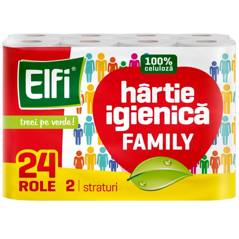 Hartie Igienica, ELFI, Family, Set 24 Role, 2 Straturi