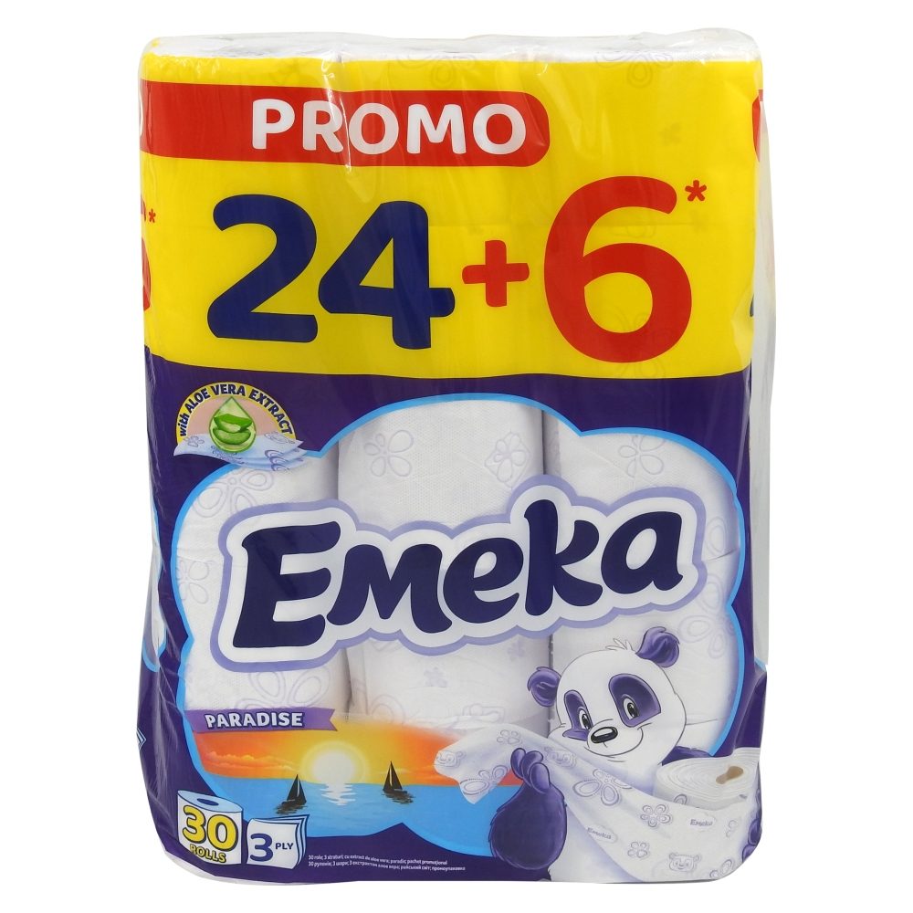 Hartie Igienica, EMEKA, 24 Paradise, Set 24+6 Role, 3 Straturi