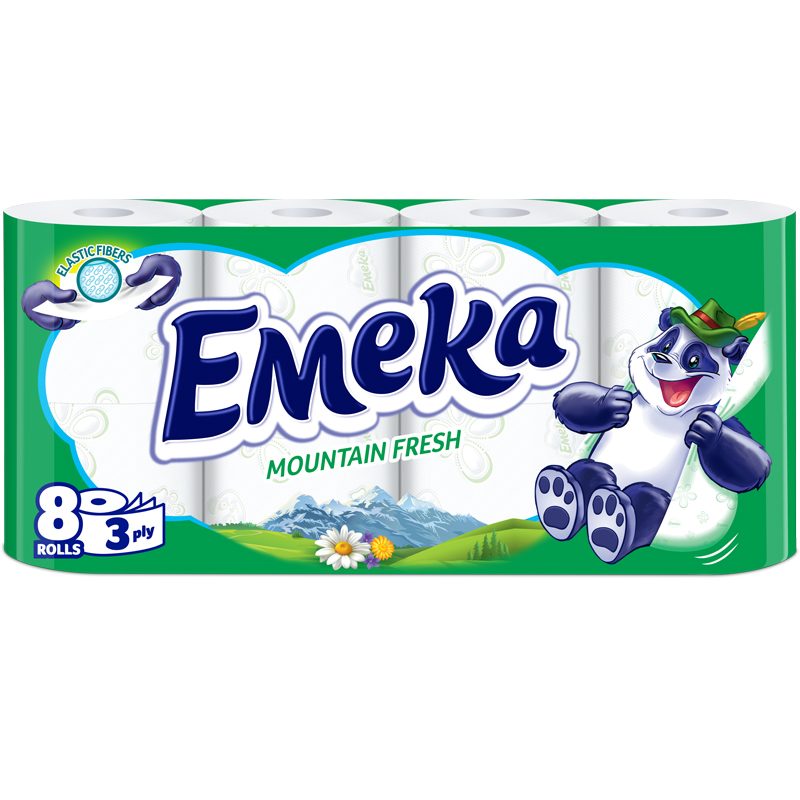Emeka Hartie Igienica 8ROLE 3STRATURI Mountain Fresh