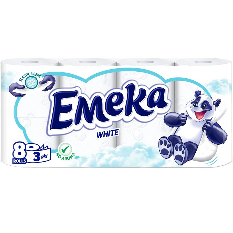 Emeka Hartie Igienica 8ROLE 3STRATURI White