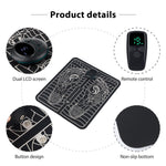 Covoras de Masaj pentru Picioare, EMS, 4 Niveluri de Intensitate, Incarcare USB, Ecran LED, Telecomanda Inclusa, Negru