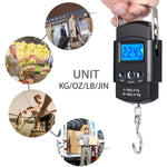 Cantar Digital de Mana cu Carlig, Flippy, Cantar Portabil, Pescuit, cu Maner, Capacitate 50 kg, cu Metru Incorporat,