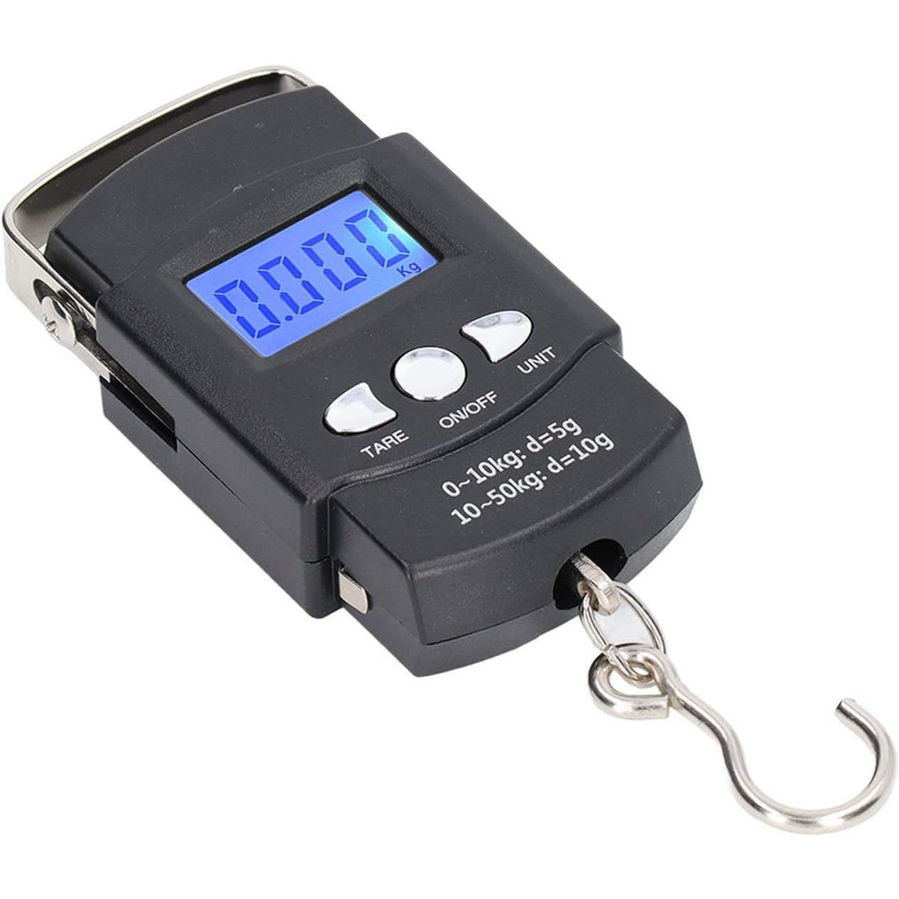 Cantar Digital de Mana cu Carlig, Flippy, Cantar Portabil, Pescuit, cu Maner, Capacitate 50 kg, cu Metru Incorporat,