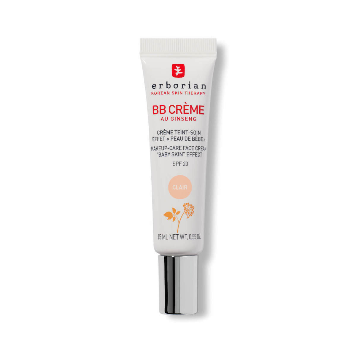 Erborian, B.B Cream, Ginseng, Hidratant, Cremă BB, 02, Clair, SPF 20, 15 ml