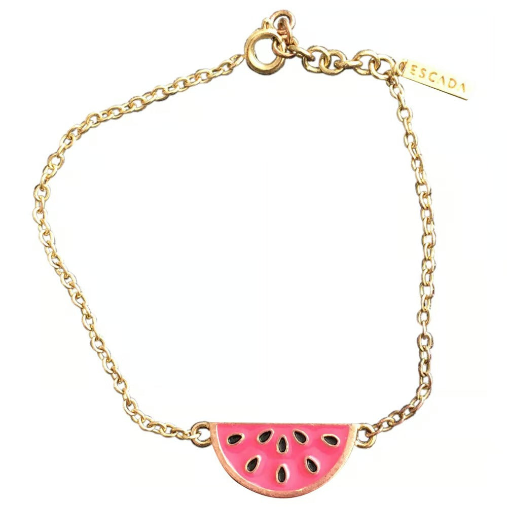 Escada, Summer Limited Edition - Sorbetto Rosso, Pepene, Brățară din metal de bază, 11939595, 17 cm, Aur, Pentru femei - Olmarkt