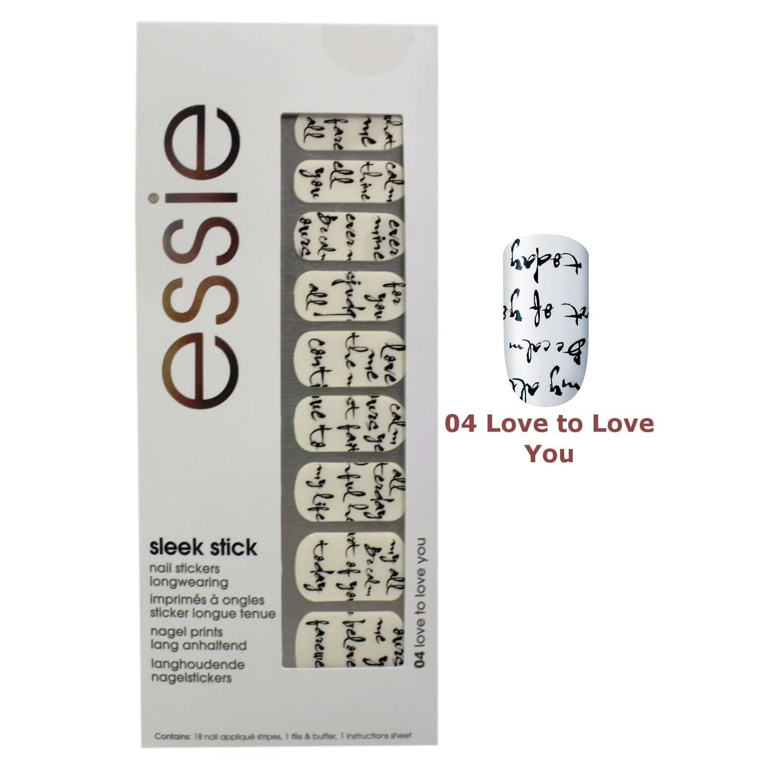 Essie, Sleek Stick, Stickere pentru unghii, 04, Îmi place să te iubesc - Olmarkt