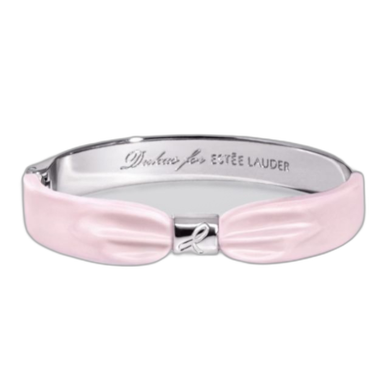 Estee Lauder, Dukas Collection 2021 - Pink Ribbon, Pentru campania de conștientizare a cancerului la sân, Brățară din metal de bază, Roz, Pentru femei - Olmarkt