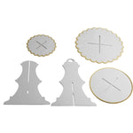Etajera pentru Prajituri, Flippy, din Carton, 3 Nivele, 16/22/29 cm Diametru, Inaltime 38 cm, Alb