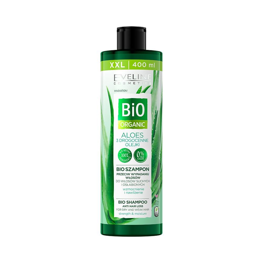 Eveline Cosmetics, Bio Organic, Aloe, Șampon pentru păr, Anticădere păr, 400 ml