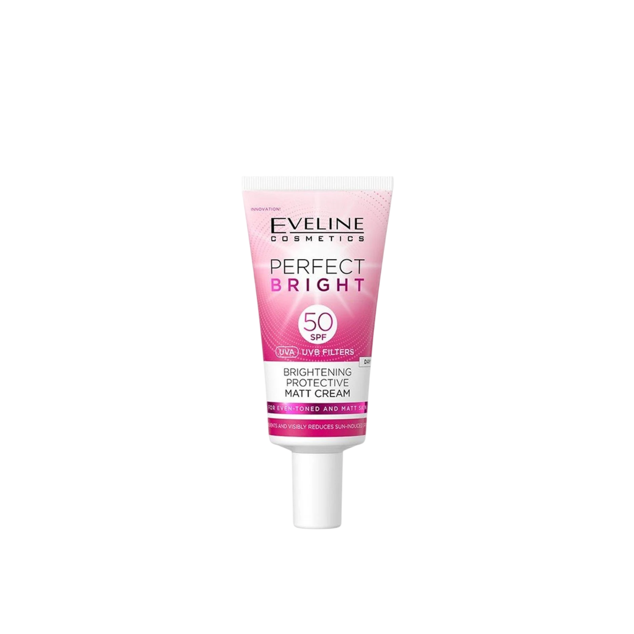Eveline Cosmetics, Perfect Bright, Luminare, Zi, Smântână, Pentru față, SPF 50, 30 ml