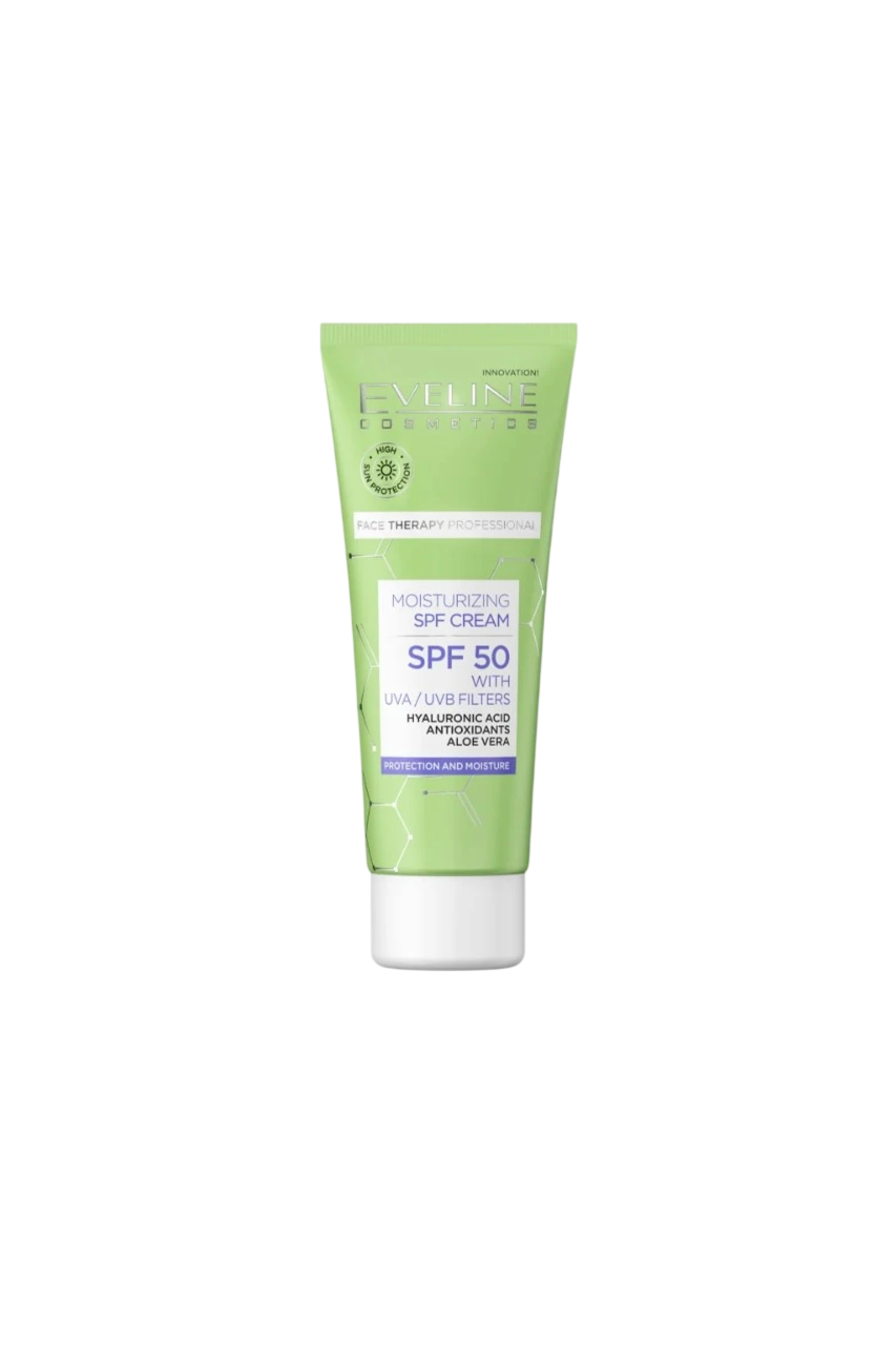 Eveline Cosmetics, Therapy Professional, Aloe, Hidratant, Zilnic, Smântână, Pentru față, SPF 50, 30 ml