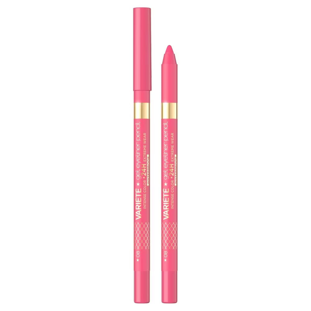 Eveline Cosmetics, Variete, Rezistent la apă, Creion eyeliner gel, 09, Roz, 1.3 g