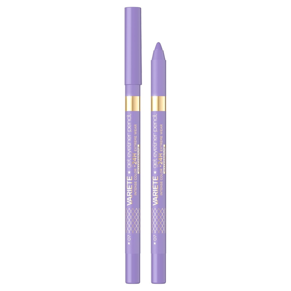 Eveline Cosmetics, Variete, Rezistent la apă, Creion eyeliner gel, 07, Lavandă, 1.3 g