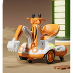 Excavator Electric, Flippy, pe 4 Roti Antiderapante, cu Telecomanda, Brat Controlat Electric, cu Telecomanda, +2 Ani,