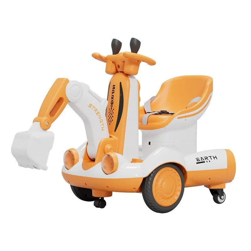 Excavator Electric, Flippy, pe 4 Roti Antiderapante, cu Telecomanda, Brat Controlat Electric, cu Telecomanda, +2 Ani,