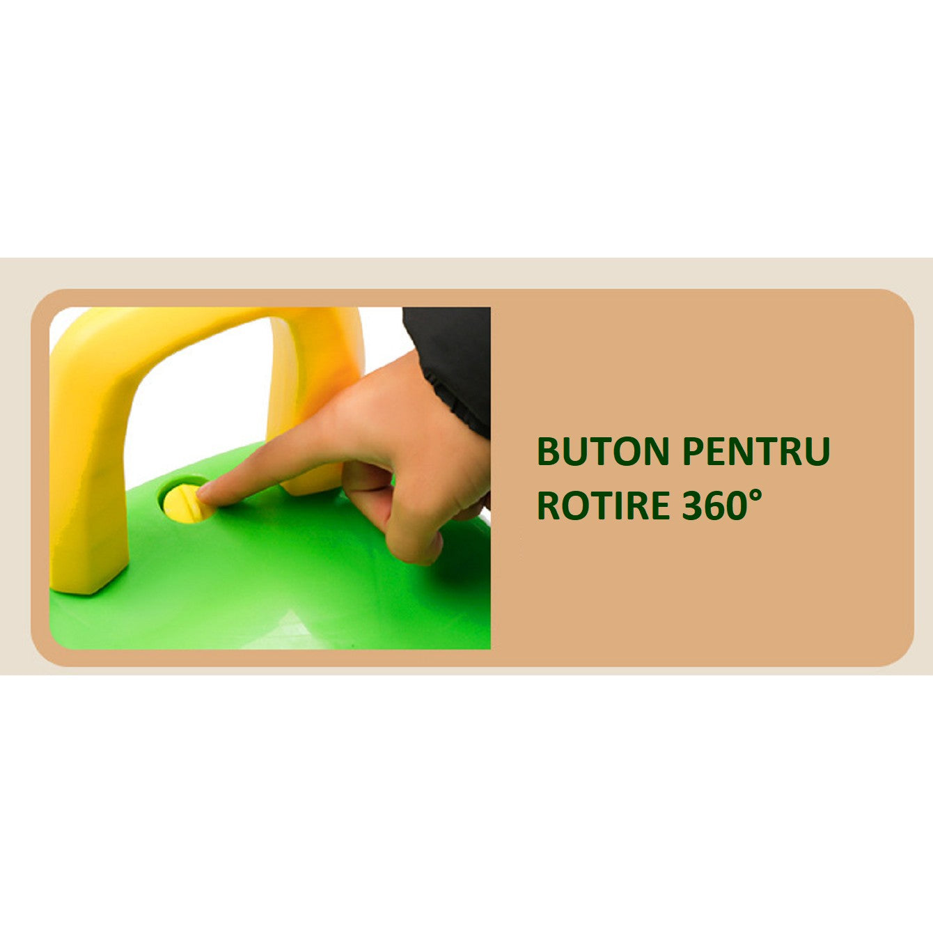 Excavator pentru Copii, Flippy, 1-3 Ani, Greutate Portanta 30 kg, Muzica si Lumini, Rotatie 360 Grade, 45 x 31 x 35 cm,