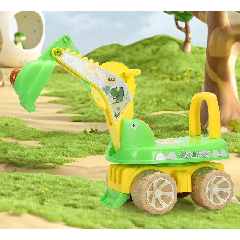 Excavator pentru Copii, Flippy, 1-3 Ani, Greutate Portanta 30 kg, Muzica si Lumini, Rotatie 360 Grade, 45 x 31 x 35 cm,