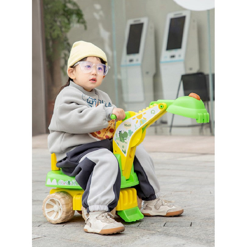 Excavator pentru Copii, Flippy, 1-3 Ani, Greutate Portanta 30 kg, Muzica si Lumini, Rotatie 360 Grade, 45 x 31 x 35 cm,