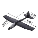 Avion Zburator, Flippy, Tip Planor, 83 cm Lungime, +3 Ani, din Polistiren, Aruncare 10 - 30 m, Negru