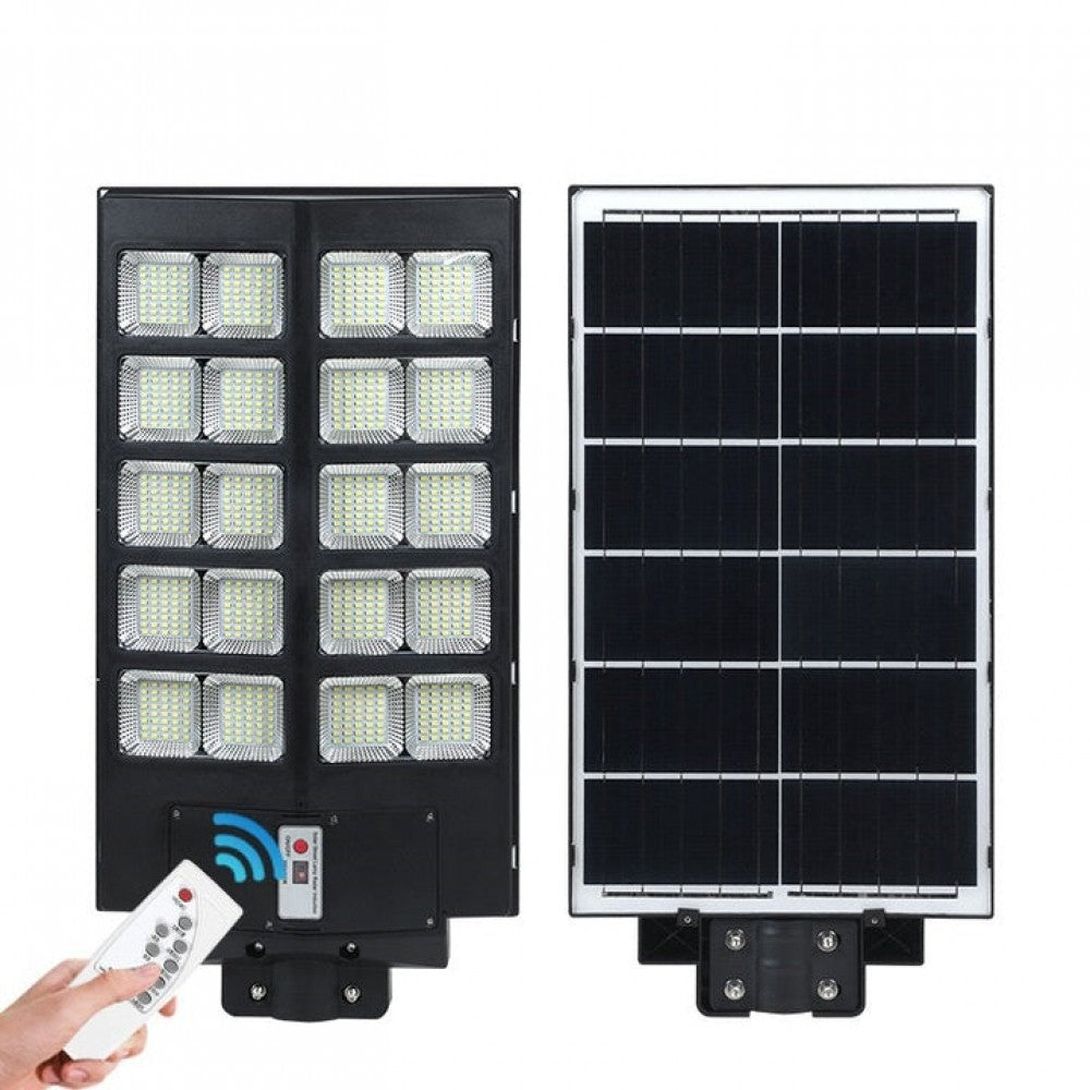 Lampa solara stradala Flippy, cu telecomanda, senzor de miscare si lumina, suport prindere, 800 LED-uri, IP65, ABS,