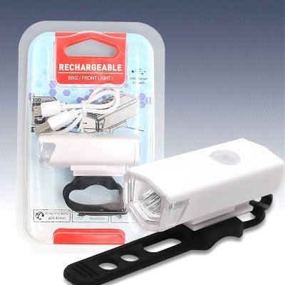 Far cu LED proiector pentru bicicleta\trotineta, Flippy, reincarcabil, cablu USB inclus, 3 moduri de lumina, IPX4, Alb,