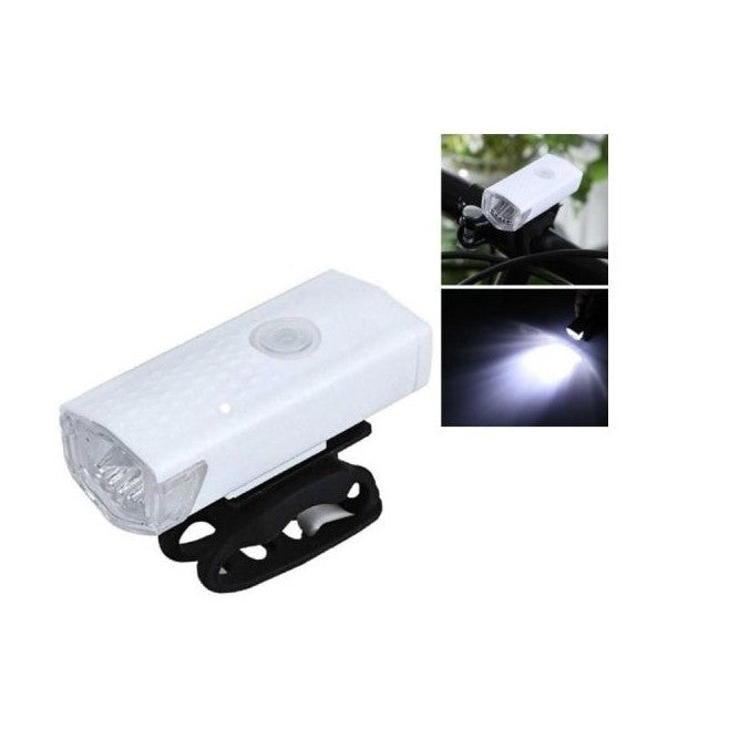 Far cu LED proiector pentru bicicleta\trotineta, Flippy, reincarcabil, cablu USB inclus, 3 moduri de lumina, IPX4, Alb,
