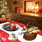 Fata de masa dreptunghiulara Flippy, PVC, 2.5 mm grosime, imprimeu Merry Christmas, potrivit pentru Craciun, utilizare