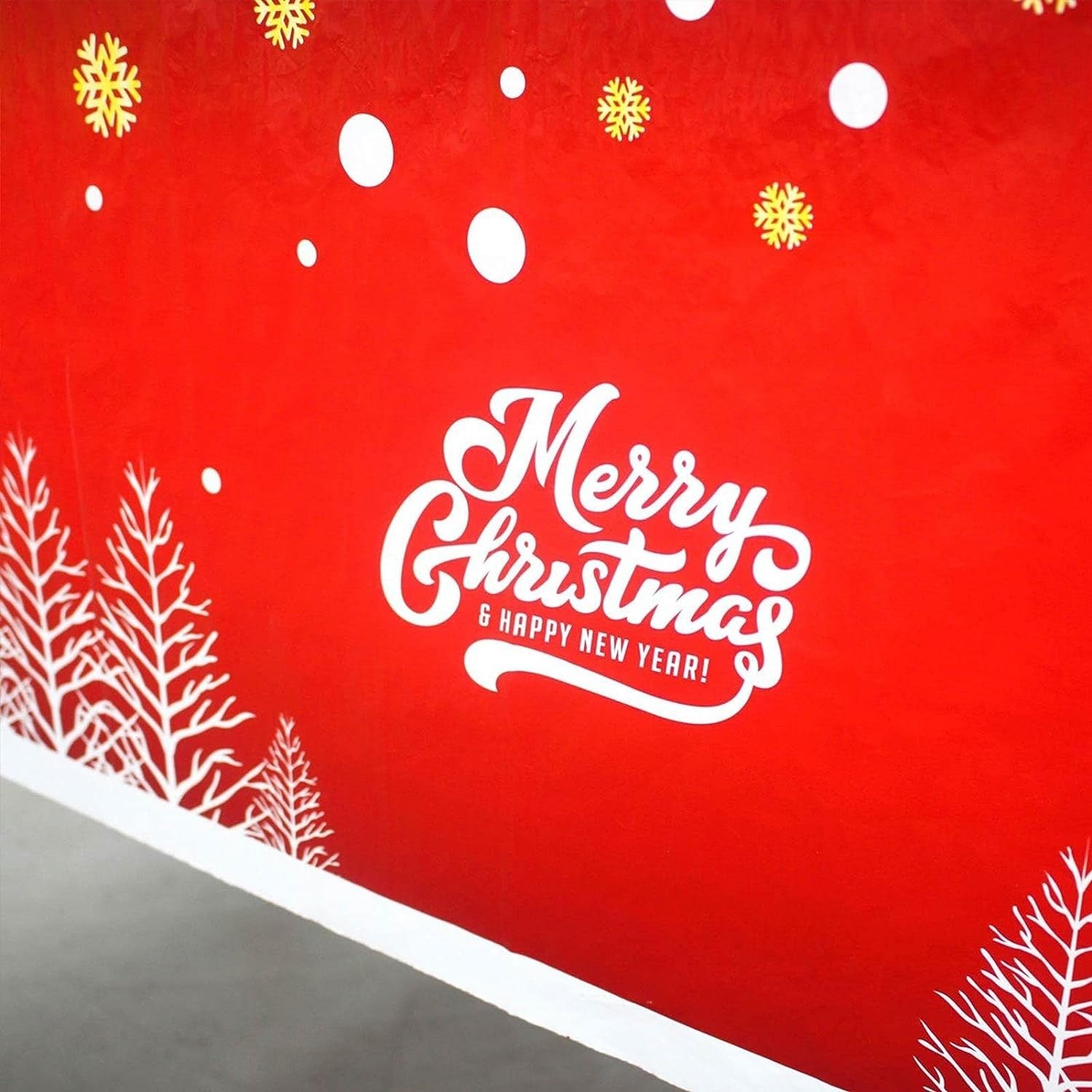 Fata de masa dreptunghiulara Flippy, PVC, 2.5 mm grosime, imprimeu Merry Christmas, potrivit pentru Craciun, utilizare
