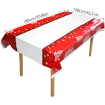 Fata de masa dreptunghiulara Flippy, PVC, 2.5 mm grosime, imprimeu Merry Christmas, potrivit pentru Craciun, utilizare
